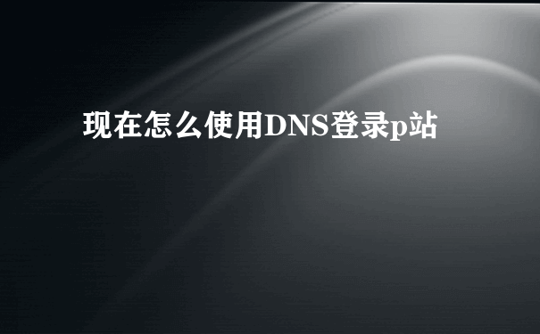 现在怎么使用DNS登录p站