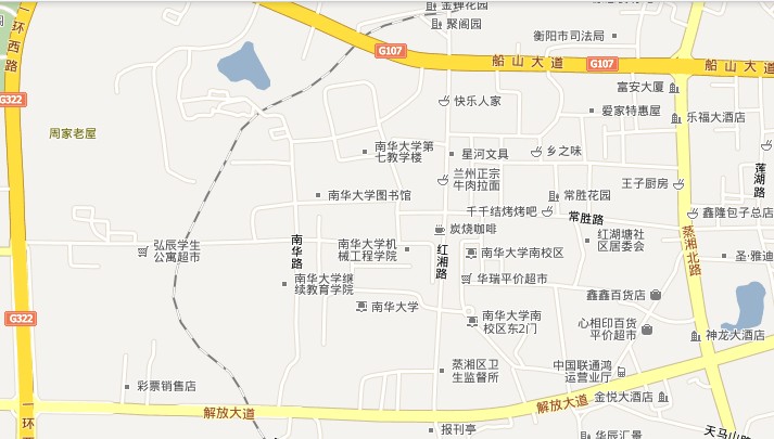 湖南衡阳南华大学 在衡阳的位置地图又显示吗