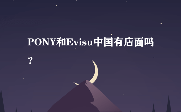 PONY和Evisu中国有店面吗？
