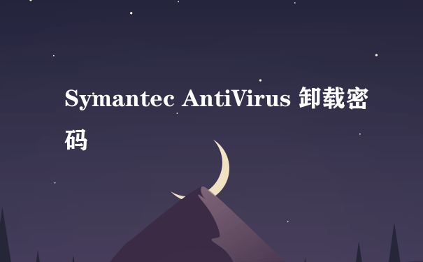 Symantec AntiVirus 卸载密码