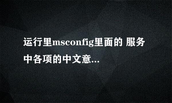 运行里msconfig里面的 服务 中各项的中文意思是什么啊？