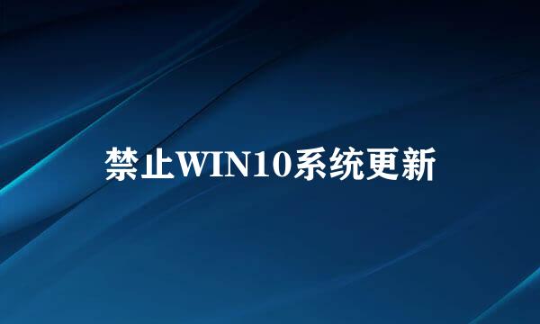 禁止WIN10系统更新