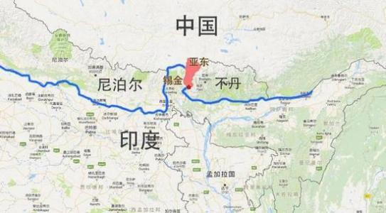 中国西藏和印度的边境线有多长？