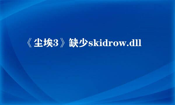 《尘埃3》缺少skidrow.dll