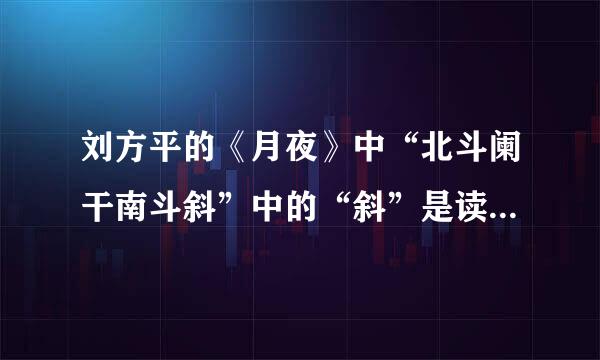 刘方平的《月夜》中“北斗阑干南斗斜”中的“斜”是读xia或xie?