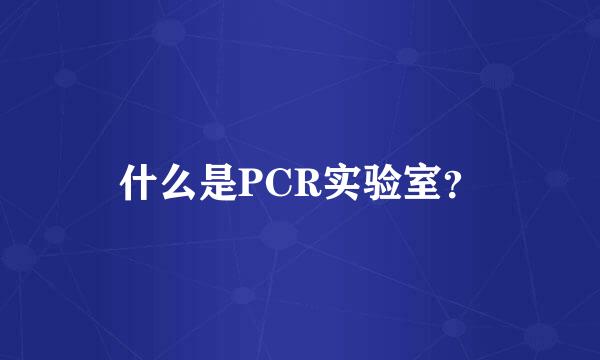 什么是PCR实验室？