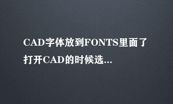 CAD字体放到FONTS里面了 打开CAD的时候选择字体对话框里还是没有可选的字体