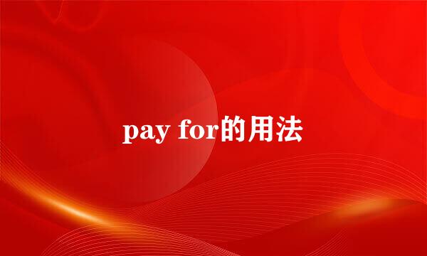 pay for的用法