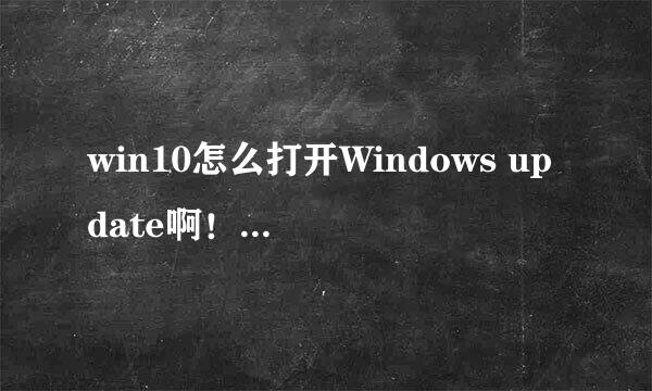 win10怎么打开Windows update啊！？在线等
