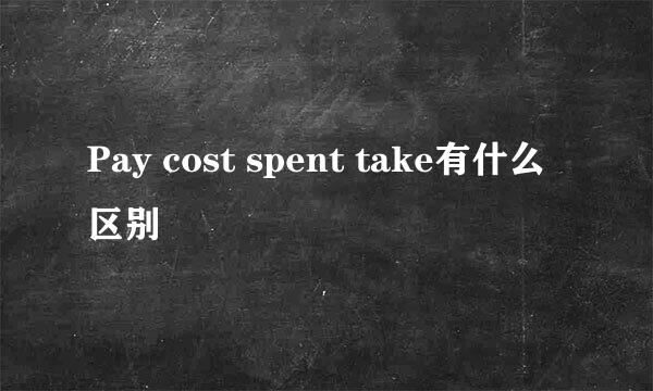 Pay cost spent take有什么区别
