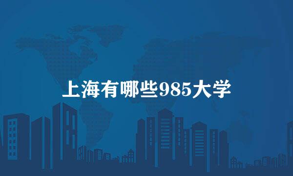 上海有哪些985大学