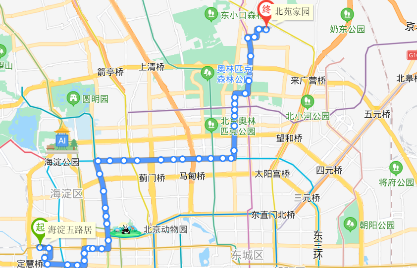 北京市653路公交车线路图