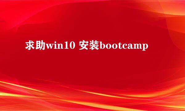 求助win10 安装bootcamp