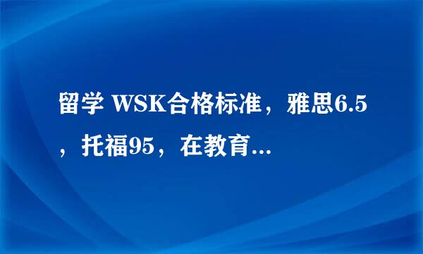 留学 WSK合格标准，雅思6.5，托福95，在教育部指定留学培训部参加相关语种高级培训并获得结业证书 哪个易