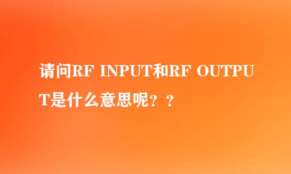 请问RF INPUT和RF OUTPUT是什么意思呢？？