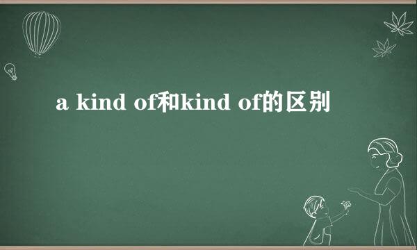 a kind of和kind of的区别