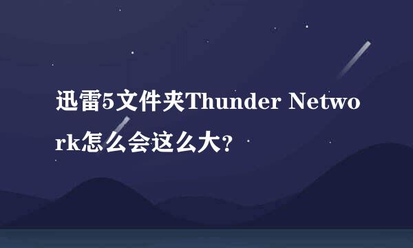 迅雷5文件夹Thunder Network怎么会这么大？
