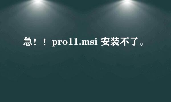 急！！pro11.msi 安装不了。