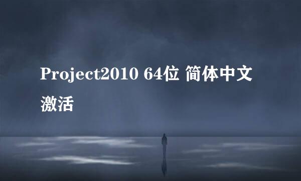 Project2010 64位 简体中文激活
