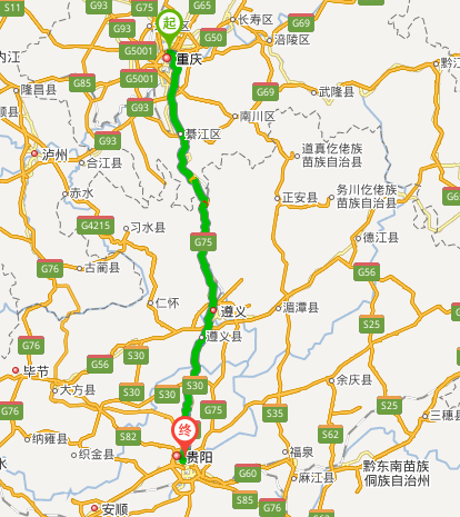 重庆到贵州自驾游最佳路线图