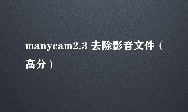 manycam2.3 去除影音文件（高分）