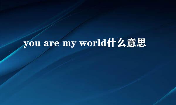 you are my world什么意思