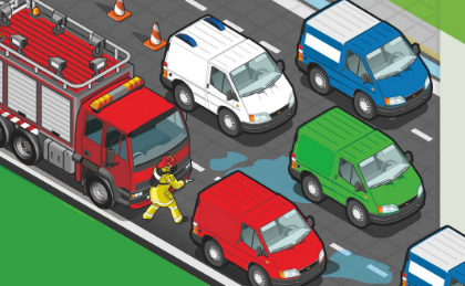 开车把停在消防通道的车剐蹭了，请问对方车辆有责任吗，占多少责任。