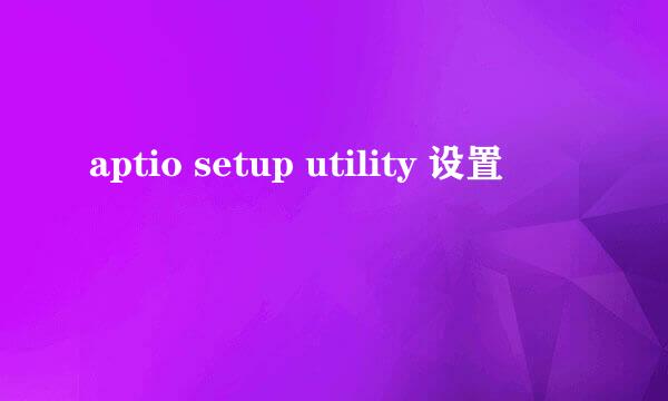 aptio setup utility 设置