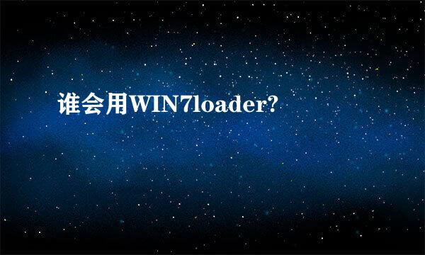 谁会用WIN7loader?