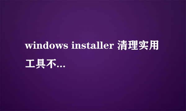 windows installer 清理实用工具不能装...一打开安装文件就出错...