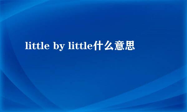 little by little什么意思