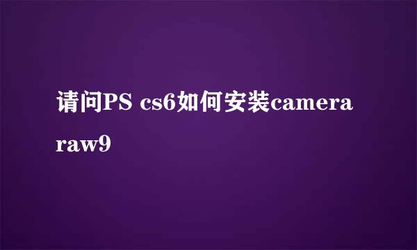 请问PS cs6如何安装camera raw9