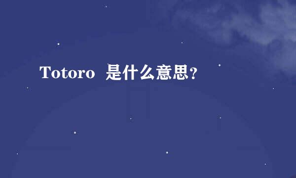 Totoro  是什么意思？