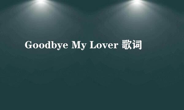 Goodbye My Lover 歌词