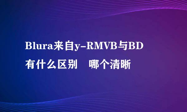 Blura来自y-RMVB与BD 有什么区别 哪个清晰