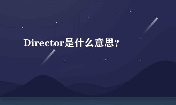 Director是什么意思？