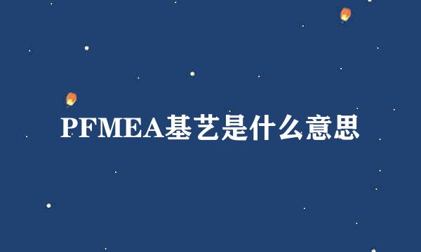 PFMEA基艺是什么意思