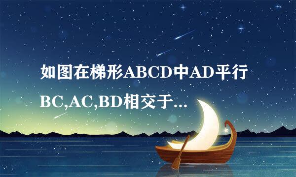 如图在梯形ABCD中AD平行BC,AC,BD相交于点O,过O点作BC的平行线分别交AB，CD于点E，F
