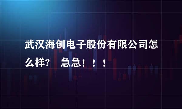 武汉海创电子股份有限公司怎么样? 急急！！！