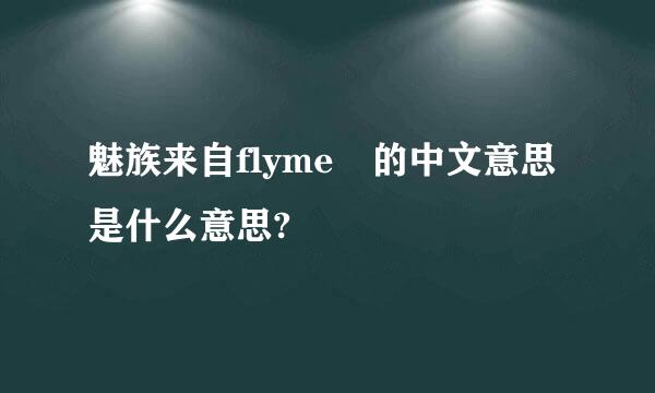 魅族来自flyme 的中文意思是什么意思?