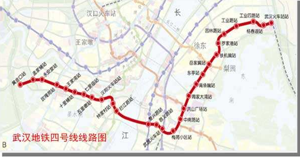 武汉地铁4号线线路图