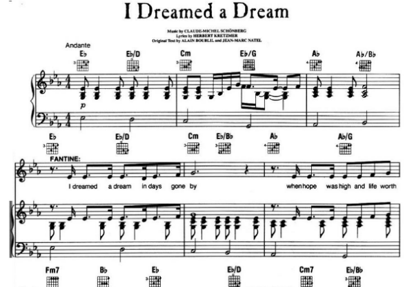 求 I dreamed a dream 的来自完整歌词以及中文翻译