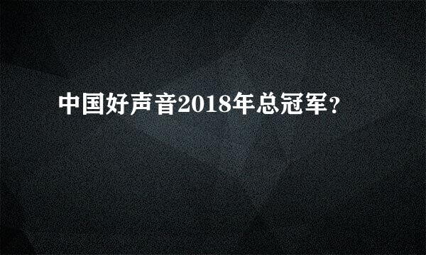 中国好声音2018年总冠军？