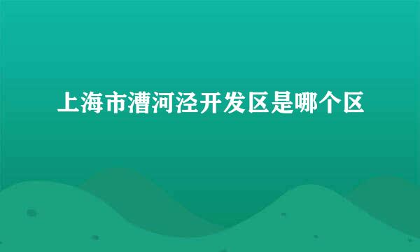上海市漕河泾开发区是哪个区