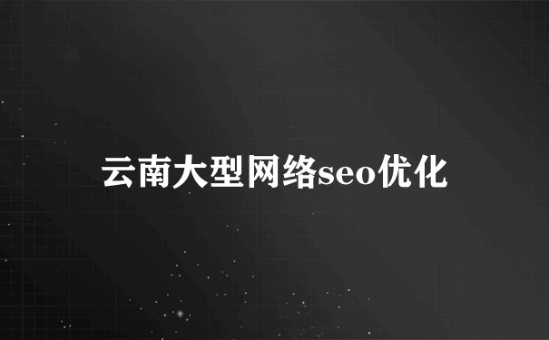 云南大型网站seo优化